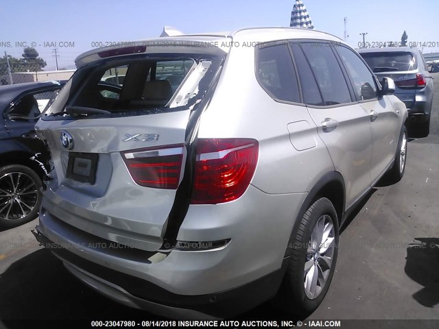 5UXWX9C54F0D59721 - 2015 BMW X3 XDRIVE28I GRAY photo 4