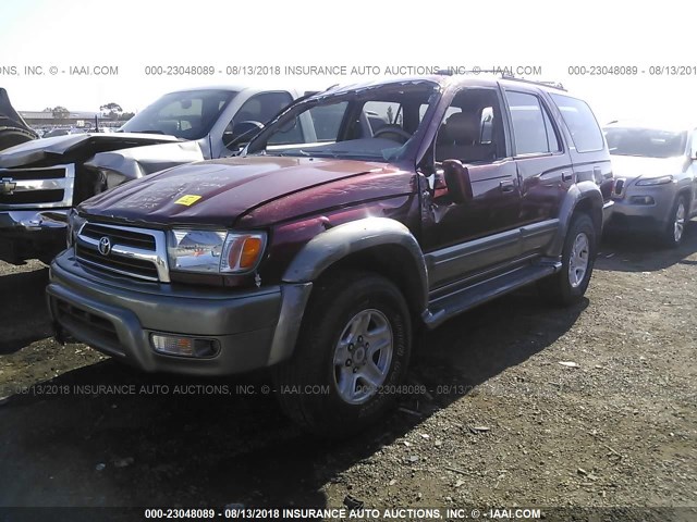 JT3HN87R3X0257854 - 1999 TOYOTA 4RUNNER LIMITED RED photo 2