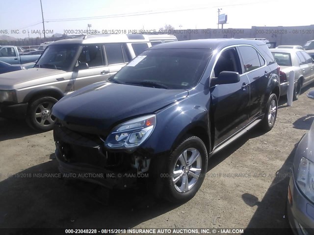 2GNFLEEK1G6250476 - 2016 CHEVROLET EQUINOX LS Կապույտ լուսանկար 2