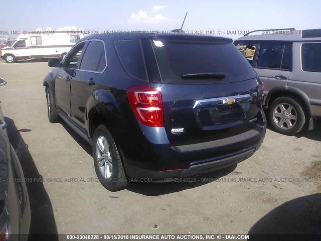 2GNFLEEK1G6250476 - 2016 CHEVROLET EQUINOX LS Կապույտ լուսանկար 3