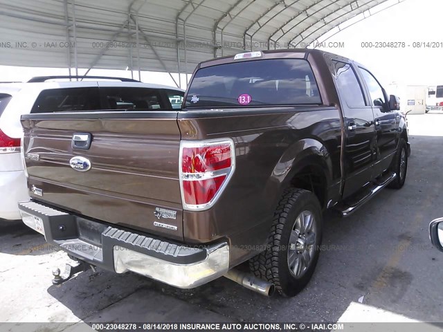 1FTEW1CM4CKD36400 - 2012 FORD F150 SUPERCREW BROWN photo 4