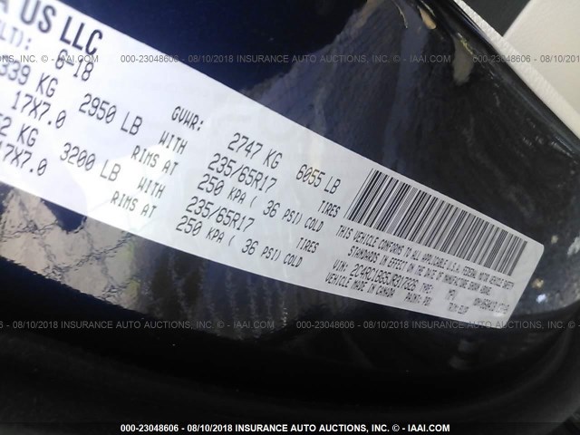 2C4RC1BG5JR317326 - 2018 CHRYSLER PACIFICA TOURING L Կապույտ լուսանկար 9