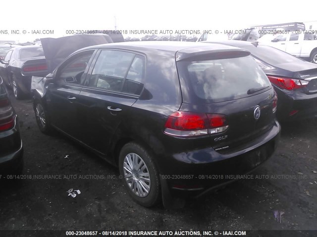 WVWDB7AJ6BW090587 - 2011 VOLKSWAGEN GOLF BLACK photo 3