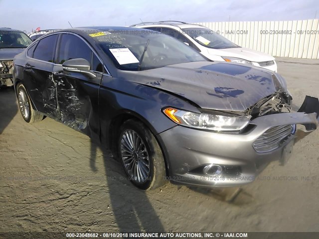 3FA6P0K99ER300022 - 2014 FORD FUSION TITANIUM GRAY photo 1