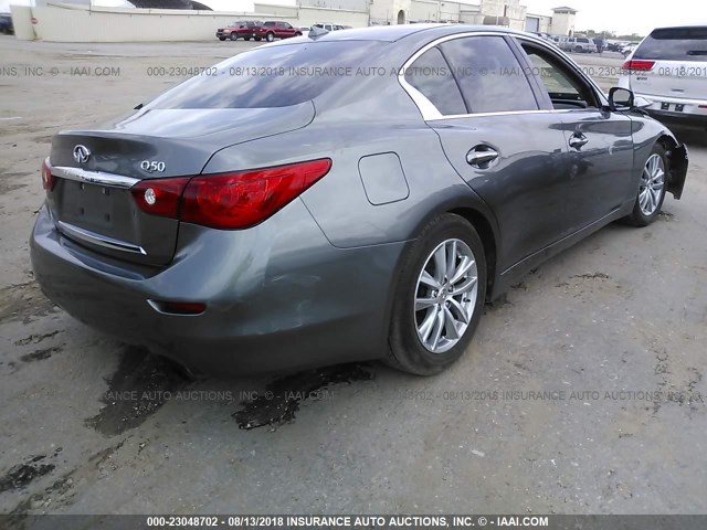 JN1AV7AP6EM691631 - 2014 INFINITI Q50 HYBRID PREMIUM/SPORT GRAY photo 4