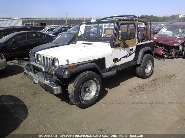 1J4FY19P8SP307056 - 1995 JEEP WRANGLER / YJ S/RIO GRANDE WHITE photo 2