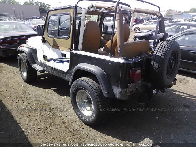 1J4FY19P8SP307056 - 1995 JEEP WRANGLER / YJ S/RIO GRANDE WHITE photo 3