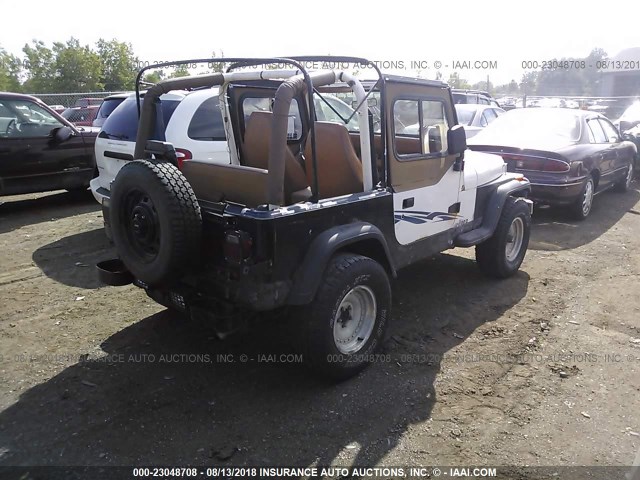 1J4FY19P8SP307056 - 1995 JEEP WRANGLER / YJ S/RIO GRANDE WHITE photo 4