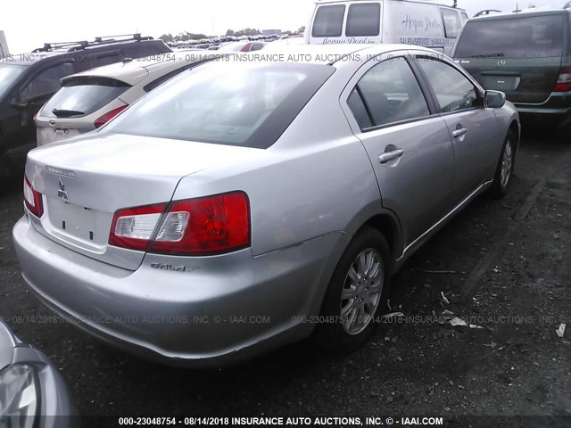 4A3AB36FX9E008597 - 2009 MITSUBISHI GALANT ES SILVER photo 4