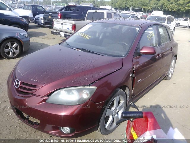 JM1BK143561457466 - 2006 MAZDA 3 HATCHBACK BURGUNDY photo 2
