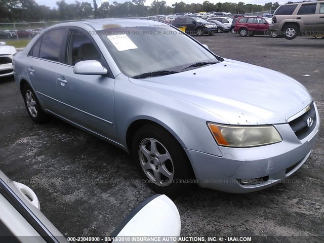 5NPEU46C46H112847 - 2006 HYUNDAI SONATA GLS/LX Light Blue photo 1