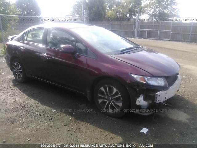 2HGFB2F90DH516223 - 2013 HONDA CIVIC EXL MAROON photo 1