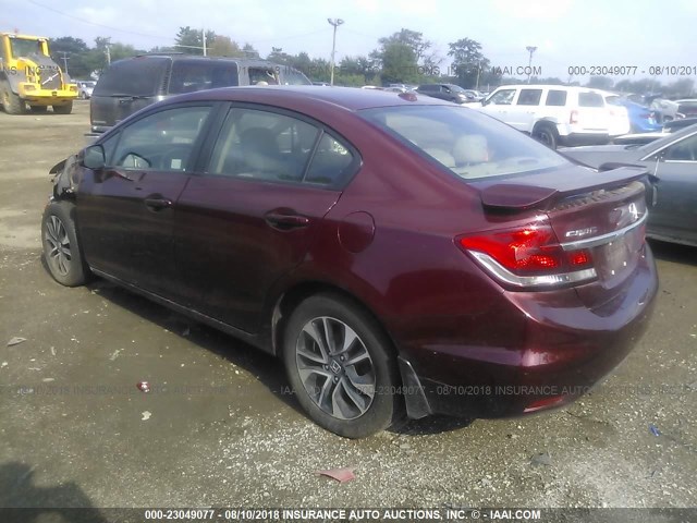 2HGFB2F90DH516223 - 2013 HONDA CIVIC EXL MAROON photo 3