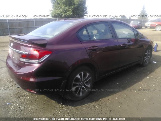 2HGFB2F90DH516223 - 2013 HONDA CIVIC EXL MAROON photo 4