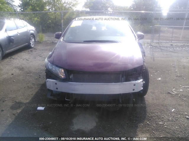 2HGFB2F90DH516223 - 2013 HONDA CIVIC EXL MAROON photo 6