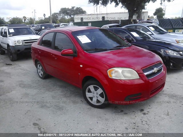 KL1TD56628B089944 - 2008 CHEVROLET AVEO LS RED photo 1