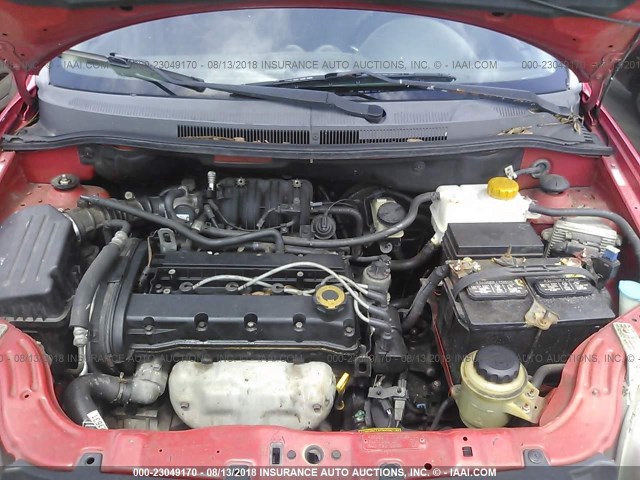 KL1TD56628B089944 - 2008 CHEVROLET AVEO LS RED photo 10