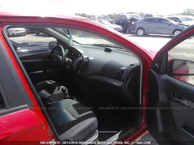 KL1TD56628B089944 - 2008 CHEVROLET AVEO LS RED photo 5