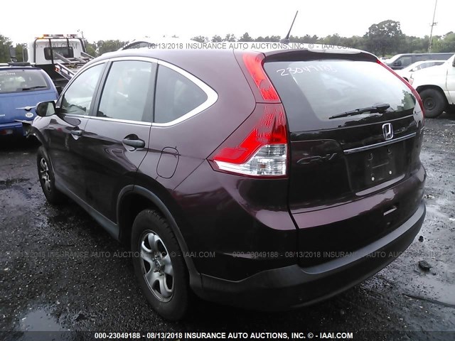 5J6RM4H31DL060305 - 2013 HONDA CR-V LX BURGUNDY photo 3