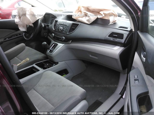 5J6RM4H31DL060305 - 2013 HONDA CR-V LX BURGUNDY photo 5