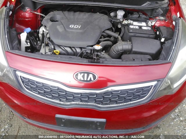 KNADN4A31D6155840 - 2013 KIA RIO EX/SX RED photo 10