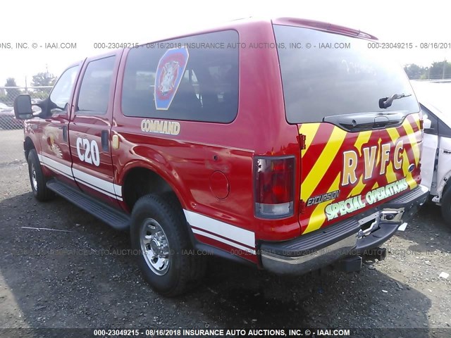 1FMNU41S25EA85253 - 2005 FORD EXCURSION XLT RED photo 3