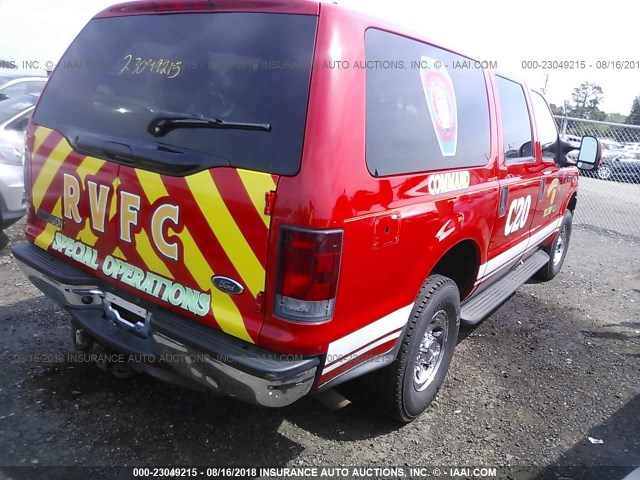 1FMNU41S25EA85253 - 2005 FORD EXCURSION XLT RED photo 4