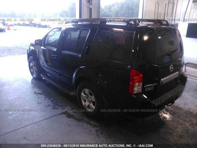 5N1AR18WX7C640133 - 2007 NISSAN PATHFINDER LE/SE/XE BLACK photo 3