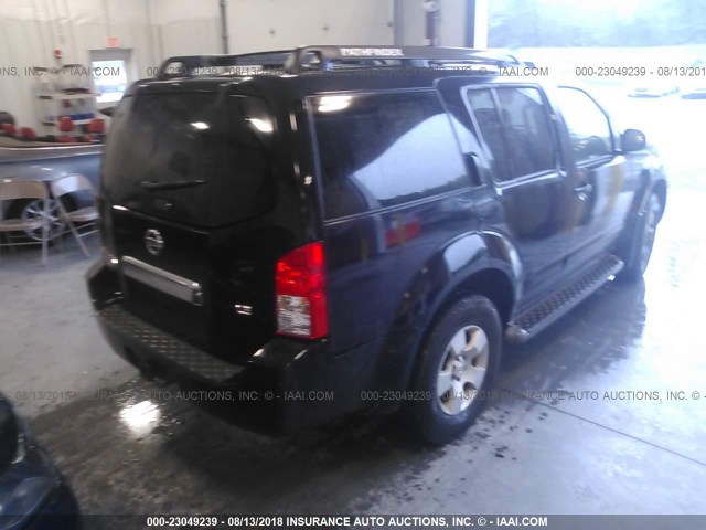 5N1AR18WX7C640133 - 2007 NISSAN PATHFINDER LE/SE/XE BLACK photo 4