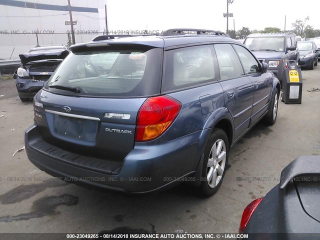 4S4BP62C567350234 - 2006 SUBARU LEGACY OUTBACK 2.5I LIMITED BLUE photo 4