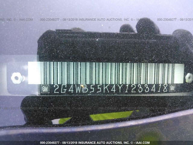 2G4WB55K4Y1233418 - 2000 BUICK REGAL LS GOLD photo 9