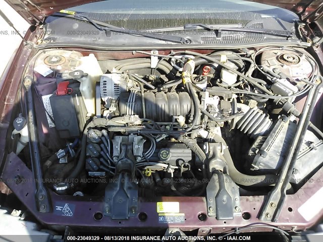 2G4WB55K121150858 - 2002 BUICK REGAL LS BURGUNDY photo 10