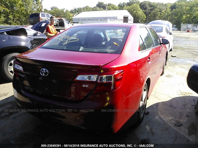4T1BF1FK7EU757057 - 2014 TOYOTA CAMRY L/SE/LE/XLE RED photo 4