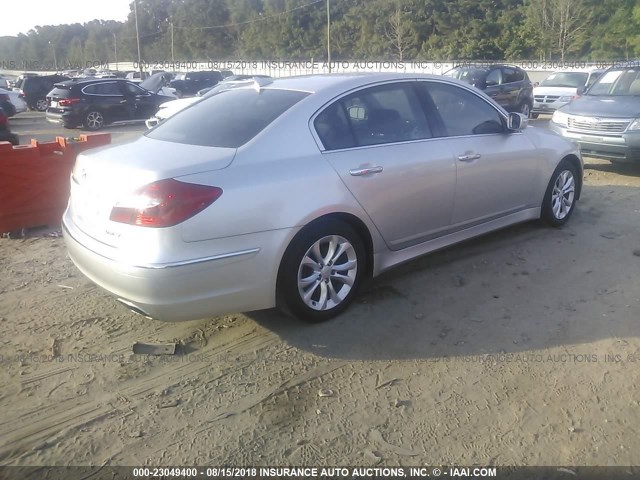 KMHGC4DD6DU217606 - 2013 HYUNDAI GENESIS 3.8L SILVER photo 4