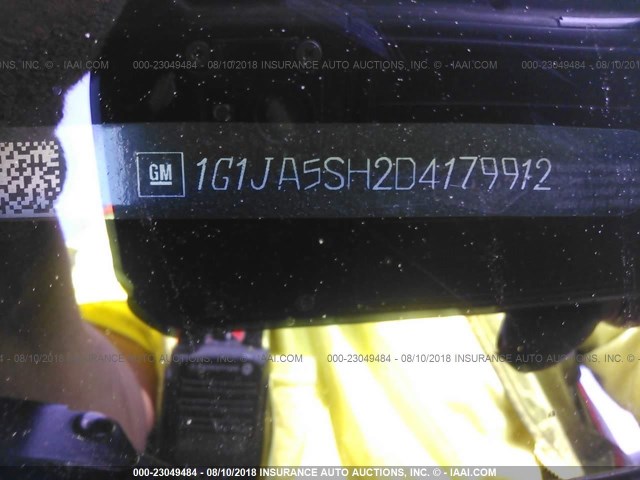 1G1JA5SH2D4179912 - 2013 CHEVROLET SONIC LS 黑色 照片 9