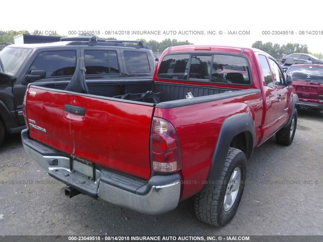 5TEUX42N07Z428738 - 2007 TOYOTA TACOMA ACCESS CAB RED photo 4