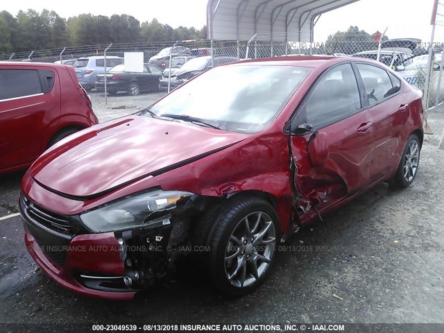 1C3CDFBB0ED768228 - 2014 DODGE DART SXT RED photo 2