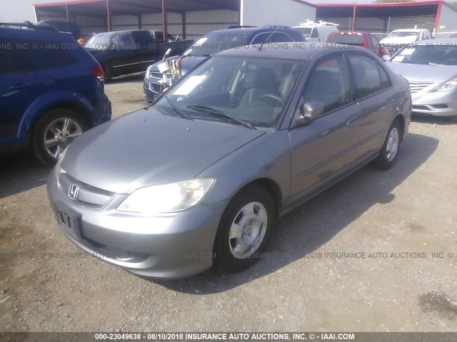 JHMES96684S012440 - 2004 HONDA CIVIC HYBRID GRAY photo 2