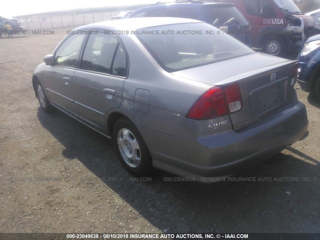 JHMES96684S012440 - 2004 HONDA CIVIC HYBRID GRAY photo 3