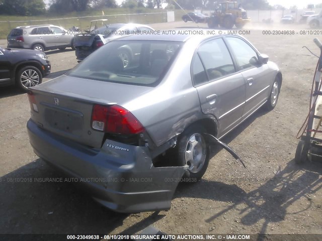 JHMES96684S012440 - 2004 HONDA CIVIC HYBRID GRAY photo 4