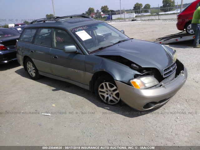 4S3BH686017675322 - 2001 SUBARU LEGACY OUTBACK LIMITED GREEN photo 1