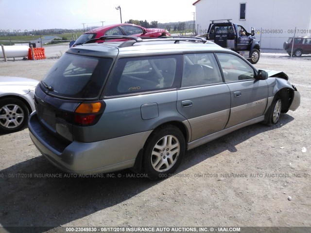 4S3BH686017675322 - 2001 SUBARU LEGACY OUTBACK LIMITED GREEN photo 4