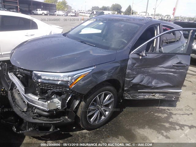 5J8TC2H57KL000189 - 2019 ACURA RDX GRAY photo 2