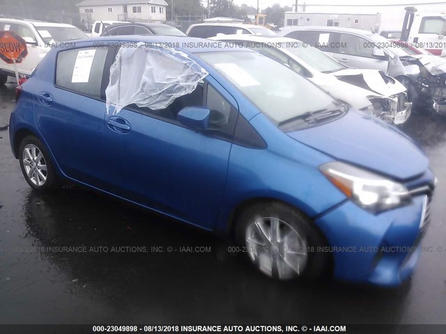 VNKKTUD3XFA052807 - 2015 TOYOTA YARIS BLUE photo 1