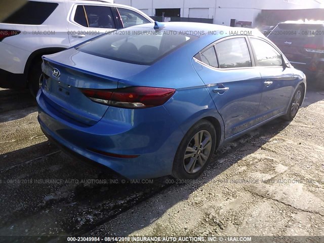 5NPD84LF6JH237114 - 2018 HYUNDAI ELANTRA SEL/VALUE/LIMITED BLUE photo 4