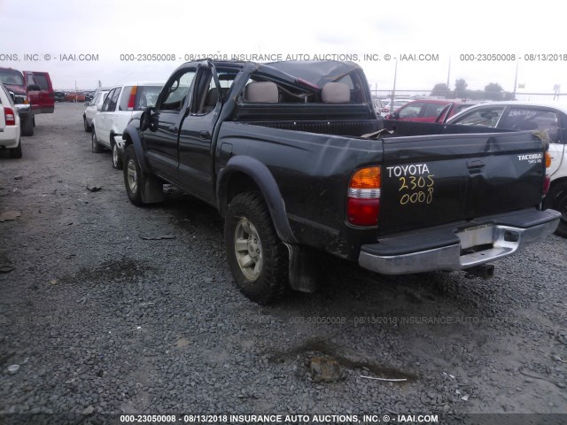 5TEHN72NX2Z109204 - 2002 TOYOTA TACOMA DOUBLE CAB მწვანე ფოტო 3