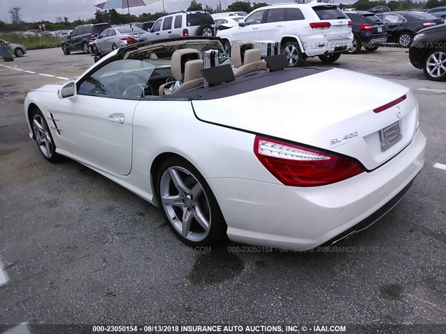 WDDJK6FA6GF040355 - 2016 MERCEDES-BENZ SL 400 WHITE photo 3