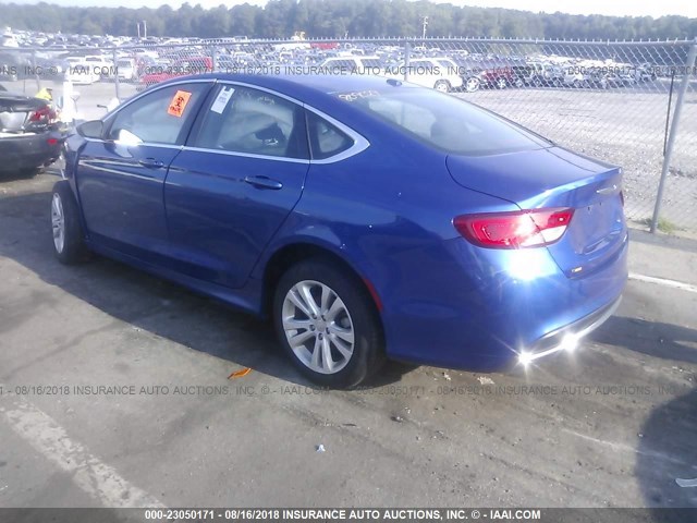 1C3CCCAB0GN164260 - 2016 CHRYSLER 200 LIMITED BLUE photo 3