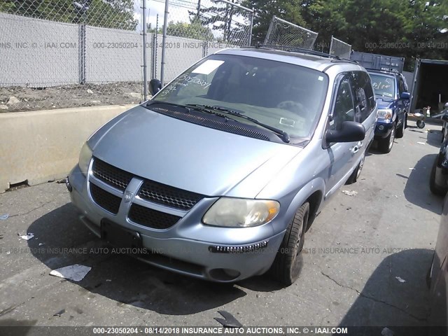 2D4GP54L93R180166 - 2003 DODGE GRAND CARAVAN ES Light Blue photo 2