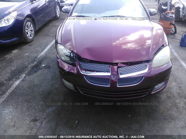 4B3AG52H14E032089 - 2004 DODGE STRATUS R/T BURGUNDY photo 6